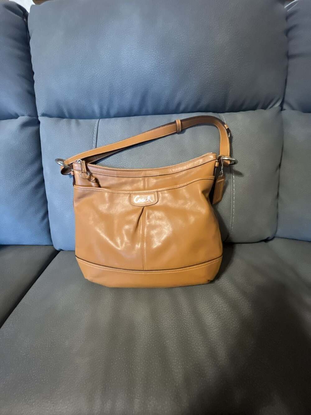 Coach Tea Color Leather Shoulder Bag